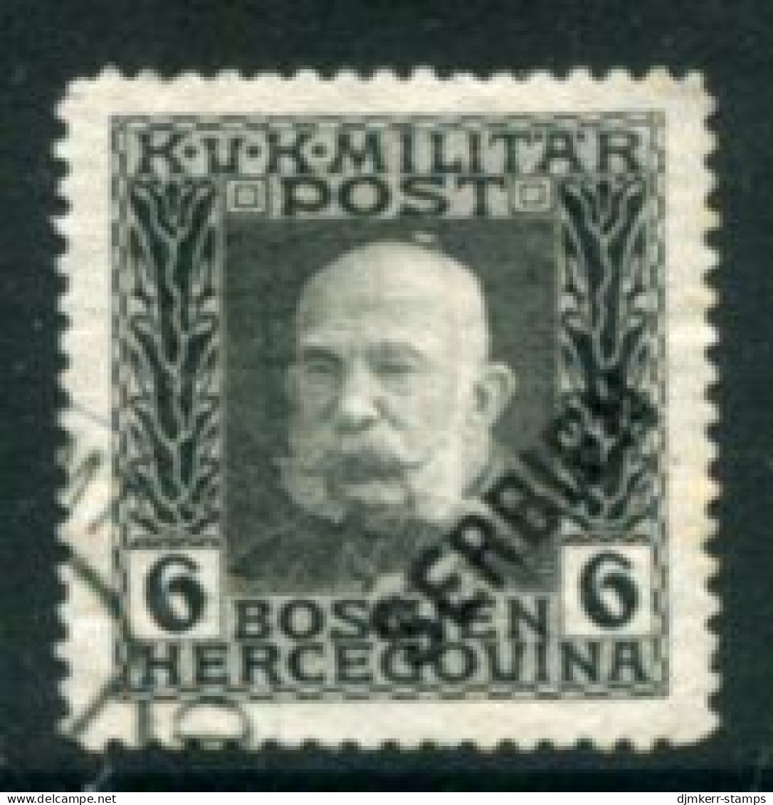 AUSTRIAN MILITARY POST In SERBIA 1916  Diagonal Overprint On Bosnia 6 H. Used. Michel 26 - Oblitérés