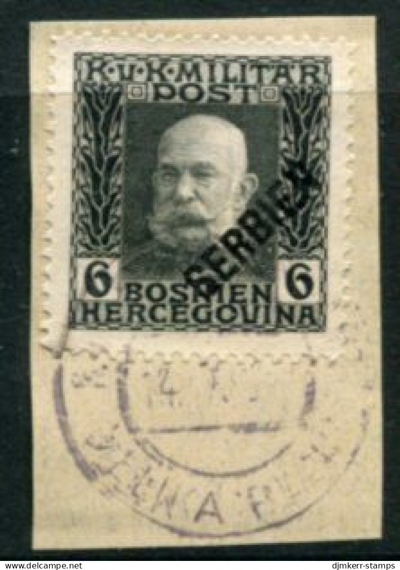 AUSTRIAN MILITARY POST In SERBIA 1916  Diagonal Overprint On Bosnia 6 H. Used. Michel 26 - Usati
