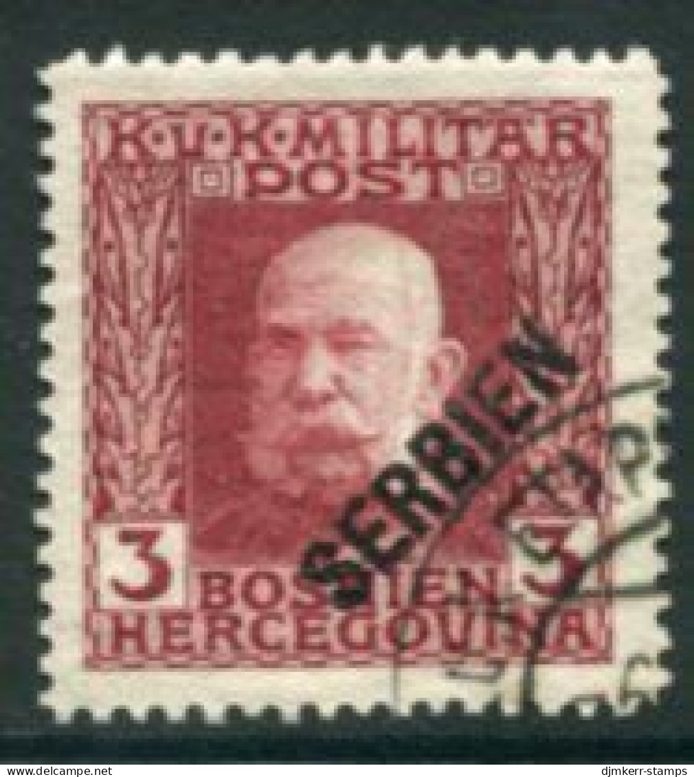 AUSTRIAN MILITARY POST In SERBIA 1916  Diagonal Overprint On Bosnia 3 H. Used. Michel 24 - Used Stamps