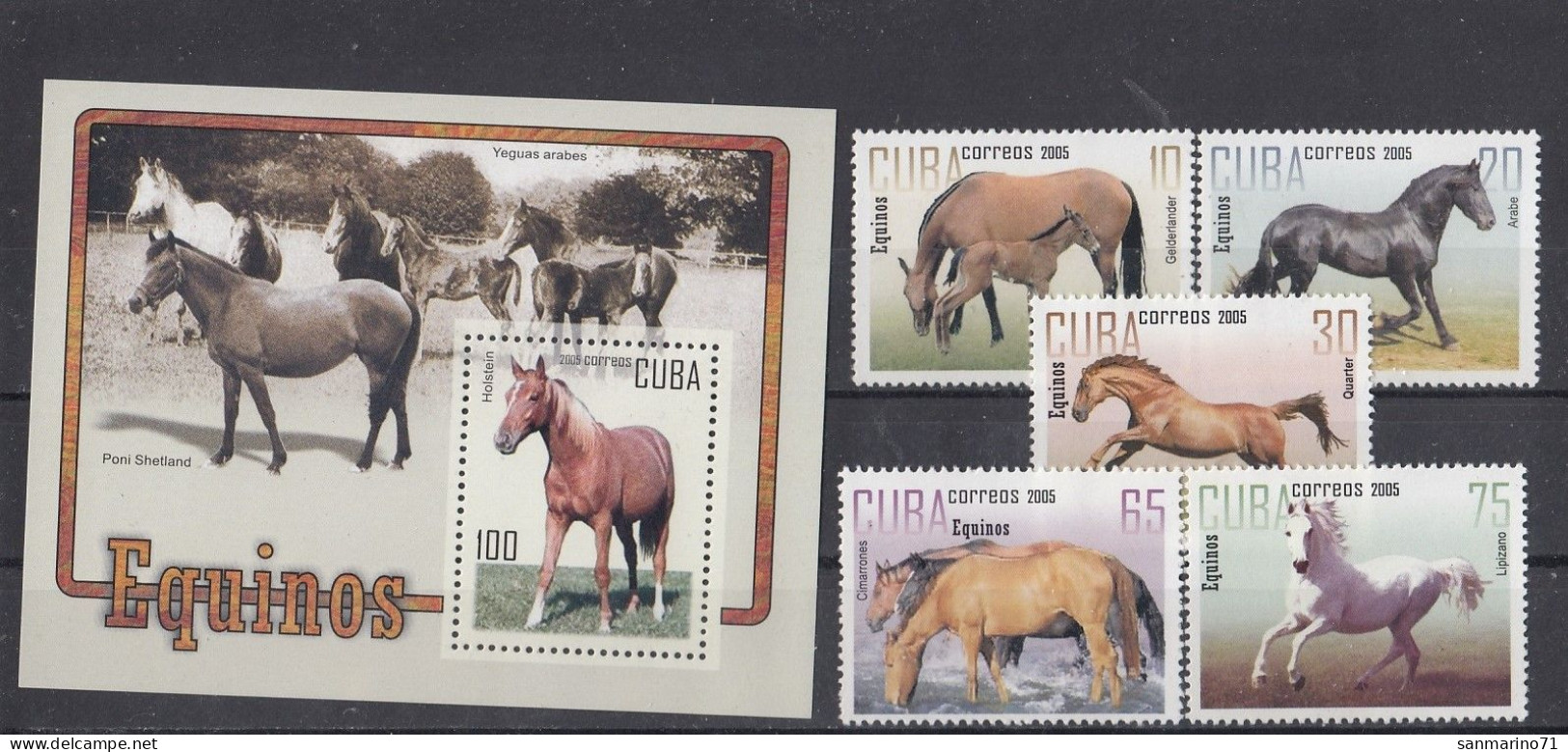 CUBA Block 204,unused,horses - Blocchi & Foglietti