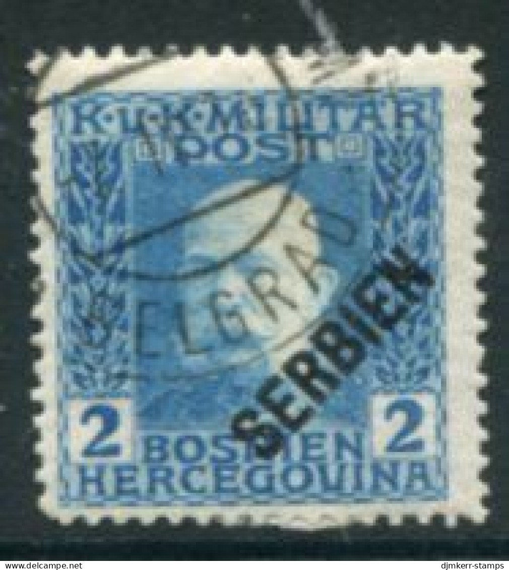 AUSTRIAN MILITARY POST In SERBIA 1916  Diagonal Overprint On Bosnia 2 H. Used. Michel 23 - Used Stamps