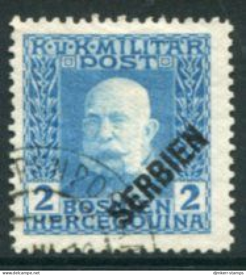 AUSTRIAN MILITARY POST In SERBIA 1916  Diagonal Overprint On Bosnia 2 H. Used. Michel 23 - Used Stamps