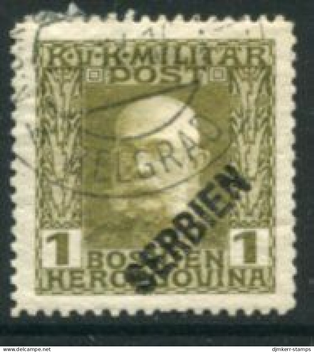 AUSTRIAN MILITARY POST In SERBIA 1916  Diagonal Overprint On Bosnia 1 H. Used. Michel 22 - Gebraucht