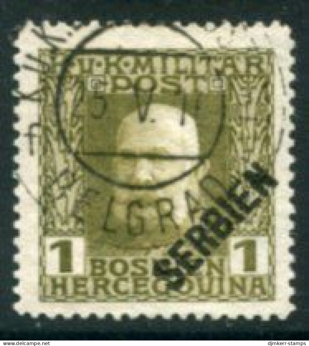 AUSTRIAN MILITARY POST In SERBIA 1916  Diagonal Overprint On Bosnia 1 H. Used. Michel 22 - Usados