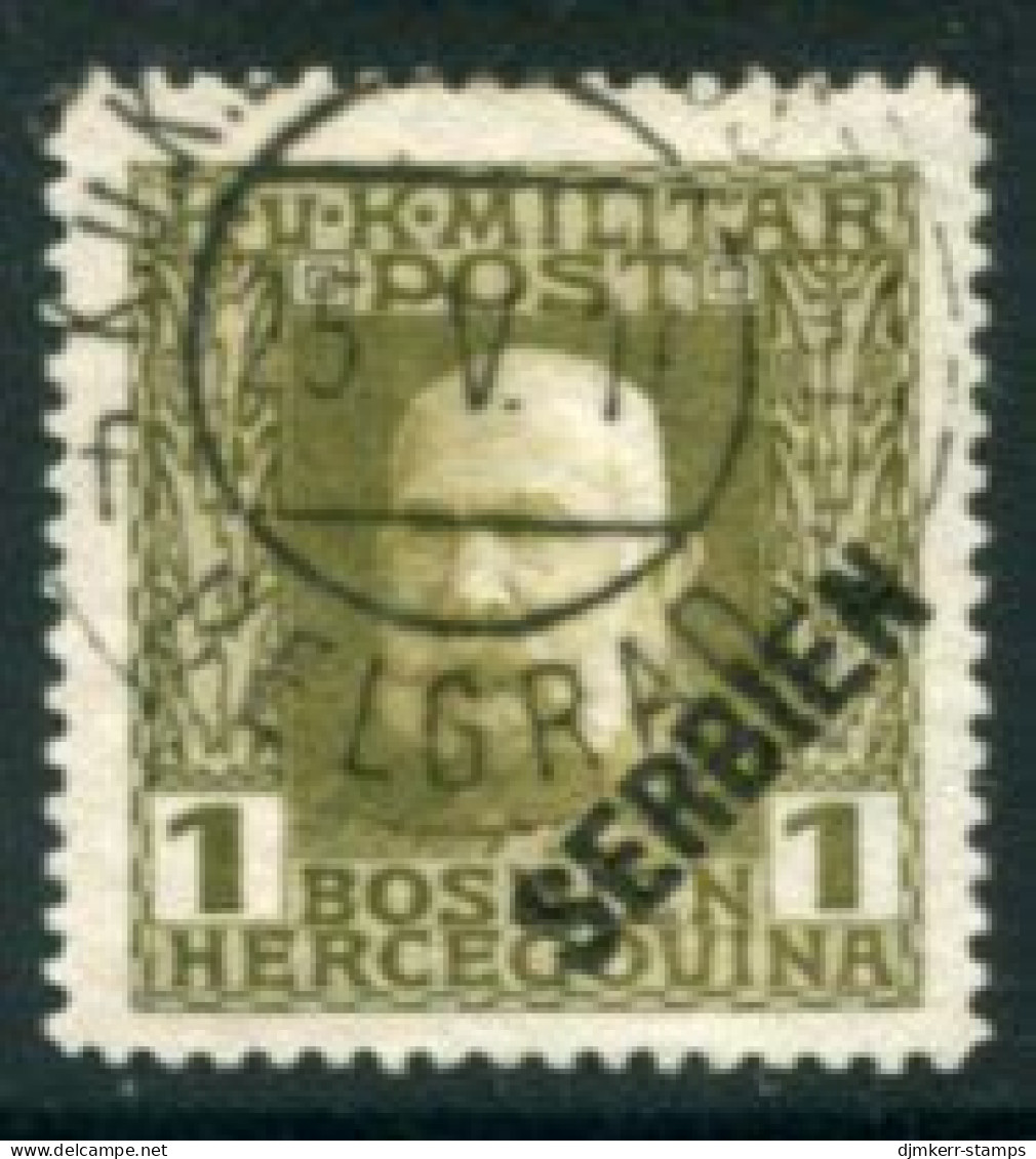 AUSTRIAN MILITARY POST In SERBIA 1916  Diagonal Overprint On Bosnia 1 H. Used. Michel 22 - Usati