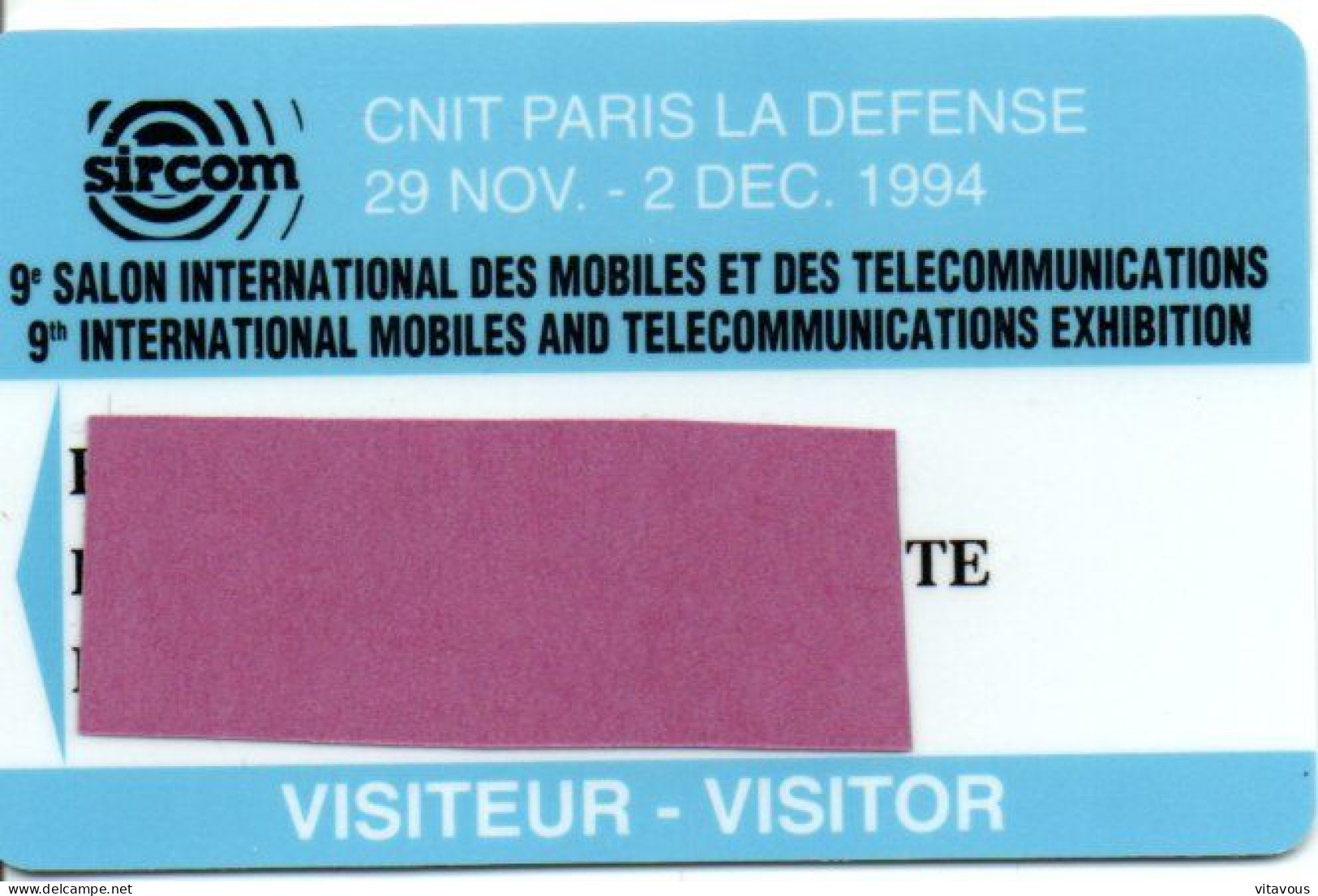 Carte Salon- Paris SIRCOM 1994, Card Magnétique Karten (salon 359) - Ausstellungskarten