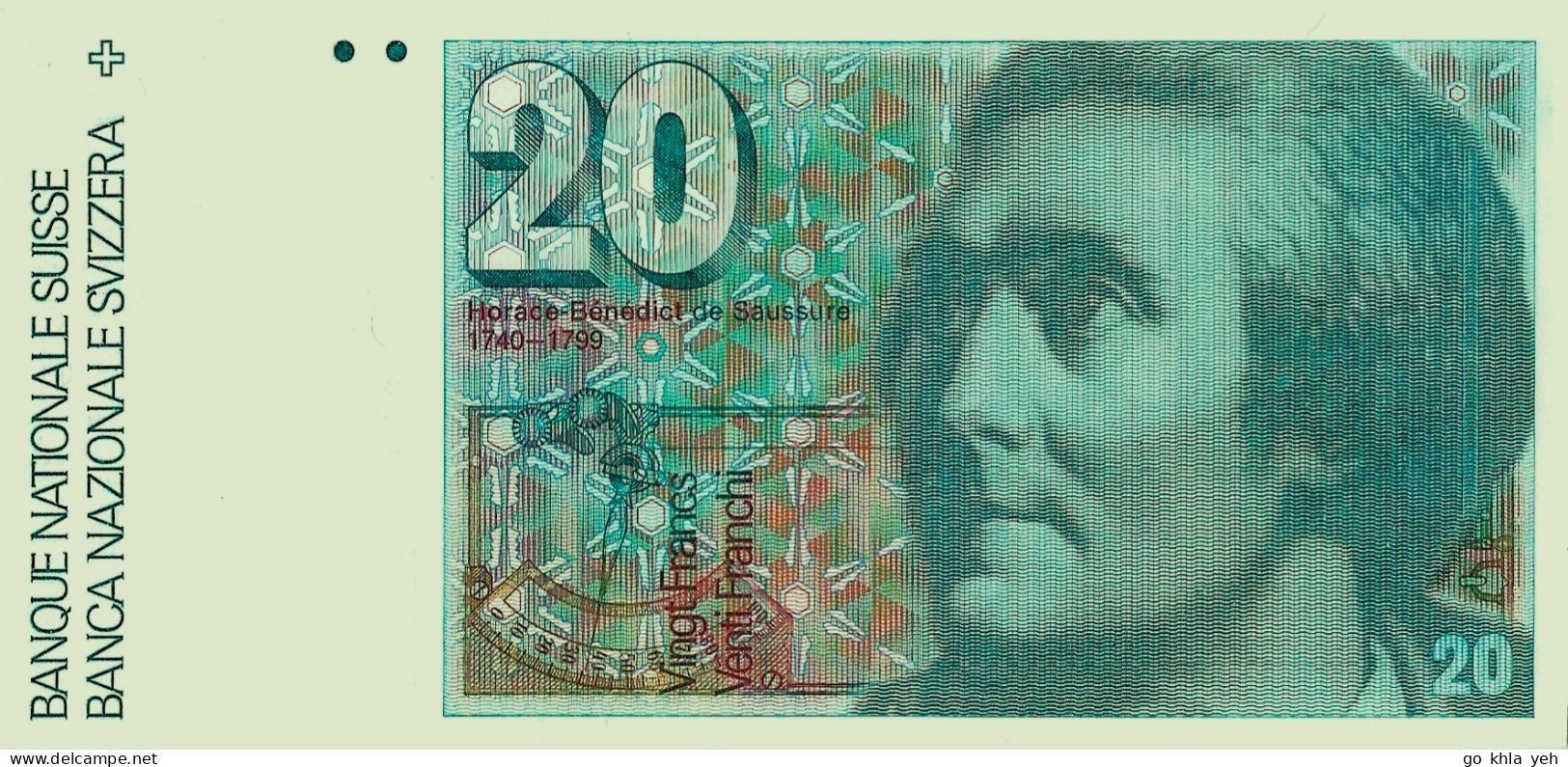 SUISSE 1982 20 Francs - P.055d.3  Neuf UNC - Suiza