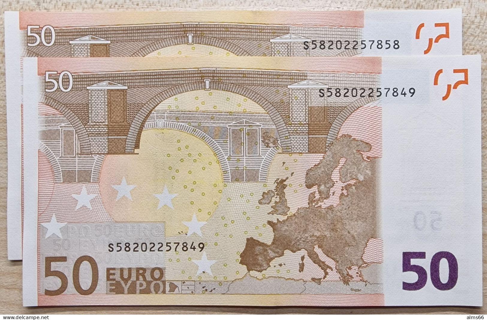 Euronotes FREE SHIPPING 50 Euro 2002 UNC < S >< J087 > Italy - Draghi - 50 Euro