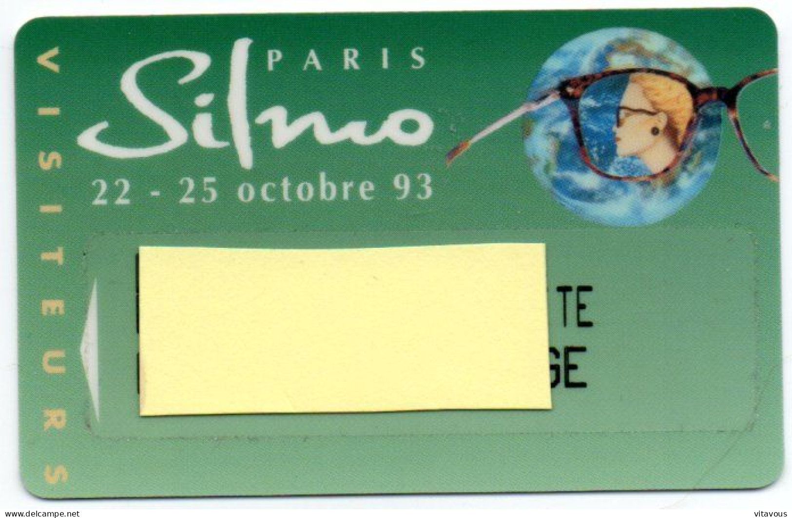 Carte Salon- Paris Silmo Optique Card Magnétique Karten (salon 348) - Badge Di Eventi E Manifestazioni