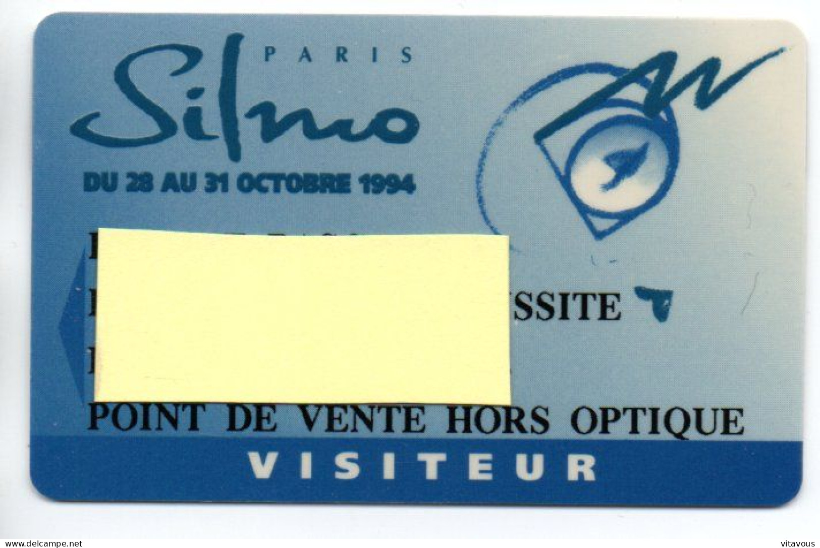 Carte Salon- Paris Silmo Optique Card Magnétique Karten (salon 345) - Ausstellungskarten