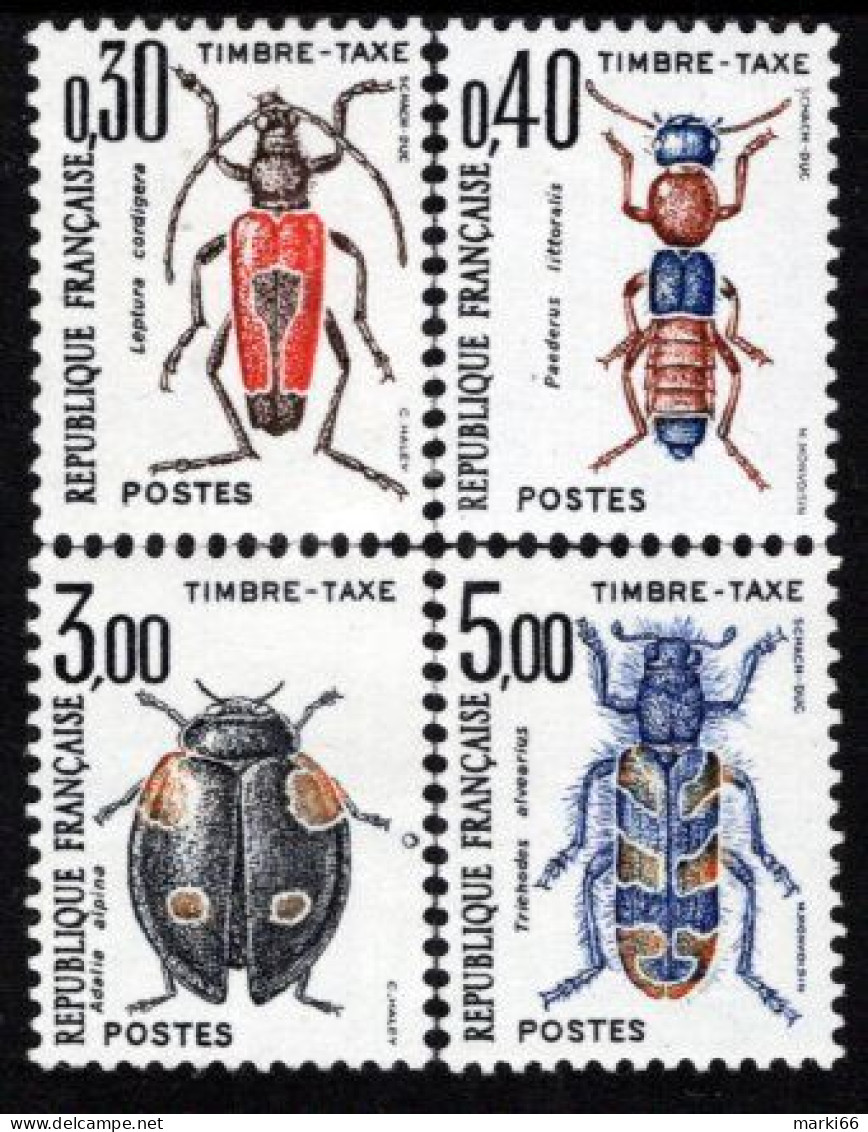 France - 1983 - Insects - Beetles - Mint Stamp Set Of Postage Due Stamps (6th Series) - 1960-.... Nuevos