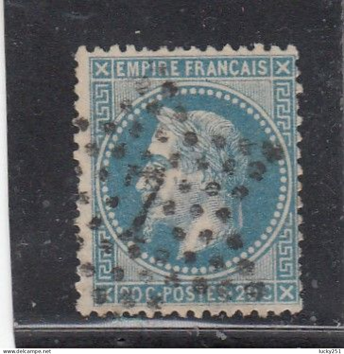 France - Année 1863/70 - N°YT 29B - Oblitération Etoile Chiffrée - 20c Bleu - 1863-1870 Napoleon III With Laurels