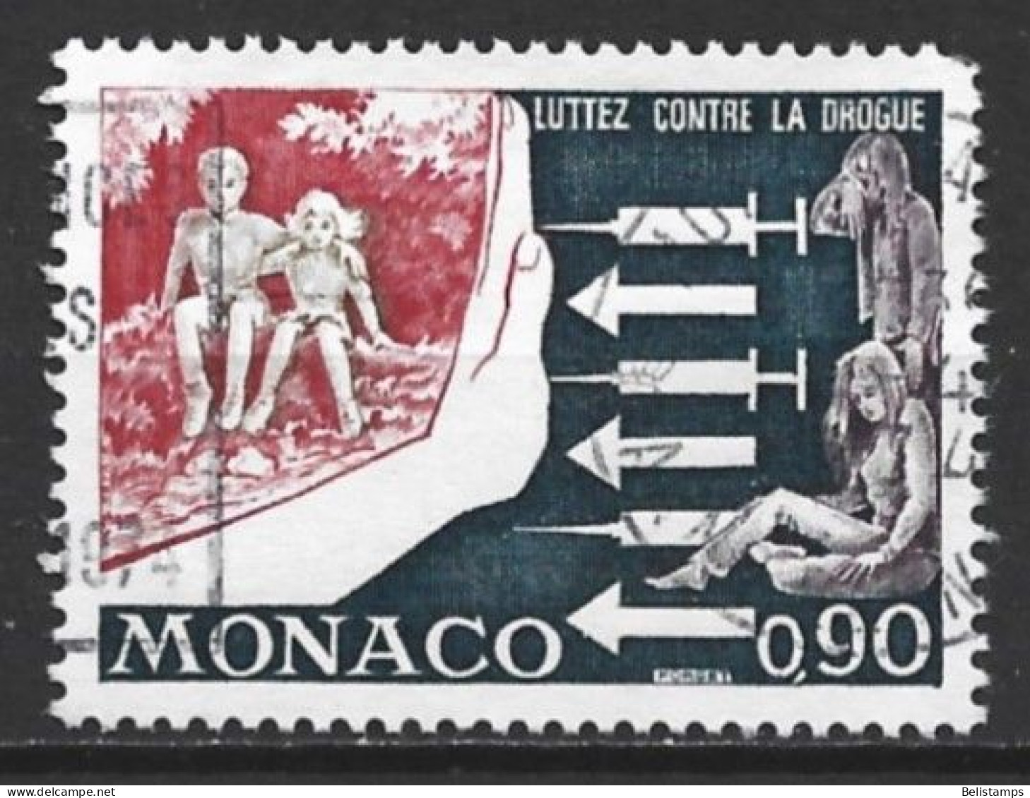 Monaco 1973. Scott #898 (U) Fight Against Drug Abuse - Oblitérés