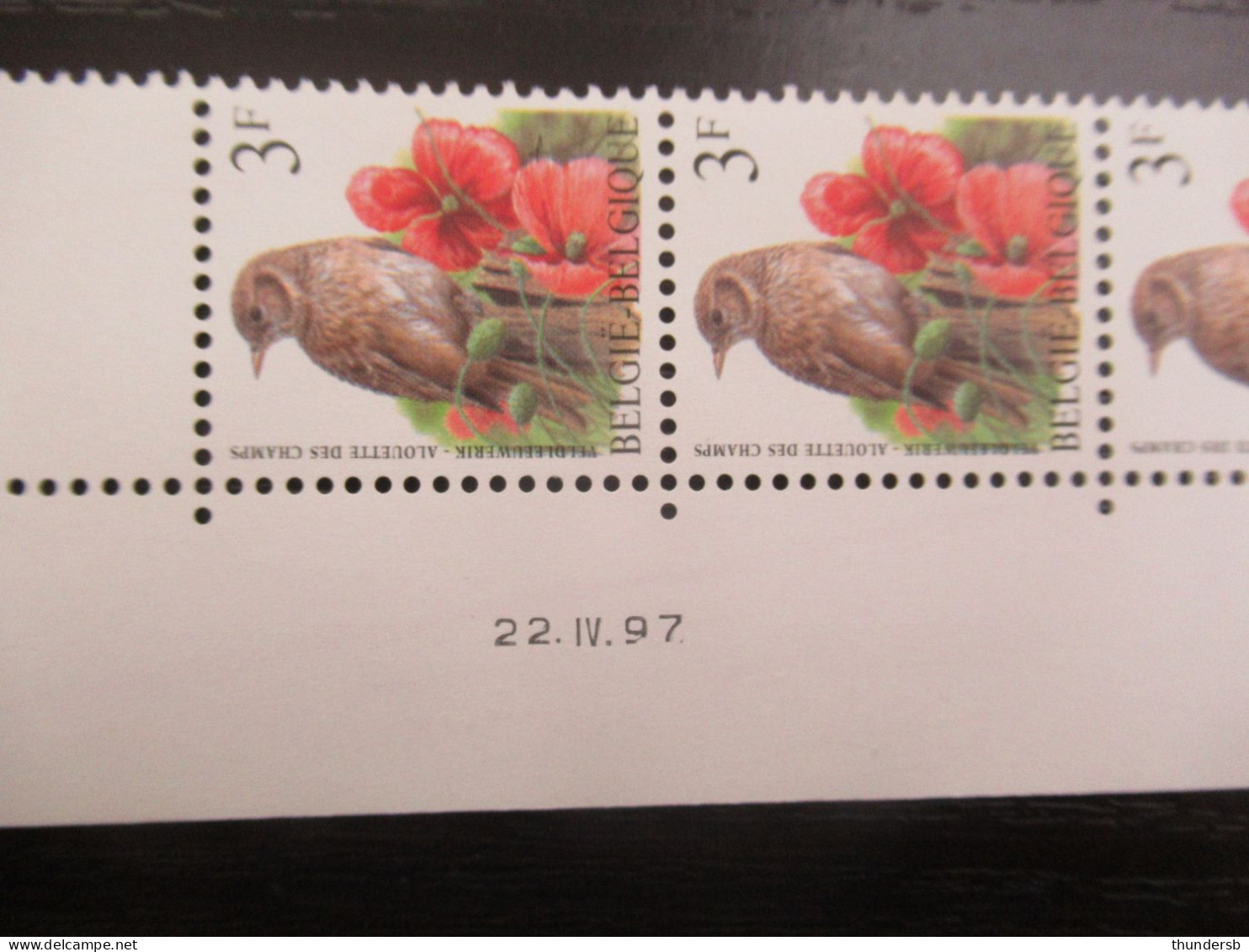 2705 'Veldleeuwerik' - Postfrisse ** Datumstrook - 1985-.. Vögel (Buzin)