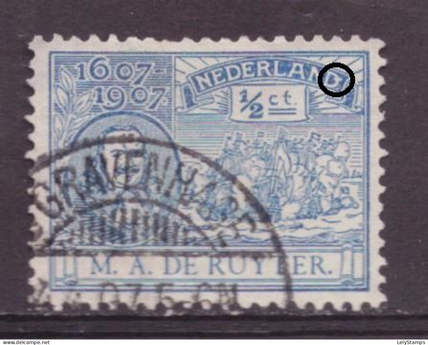 Nederland / Niederlande / Pays Bas NVPH 87 P Plaatfout Plate Error Used (1907) - Variétés Et Curiosités