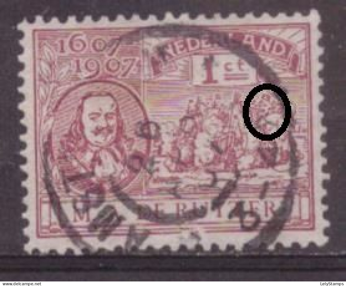 Nederland / Niederlande / Pays Bas NVPH 88 P Plaatfout Plate Error Used (1907) - Abarten Und Kuriositäten