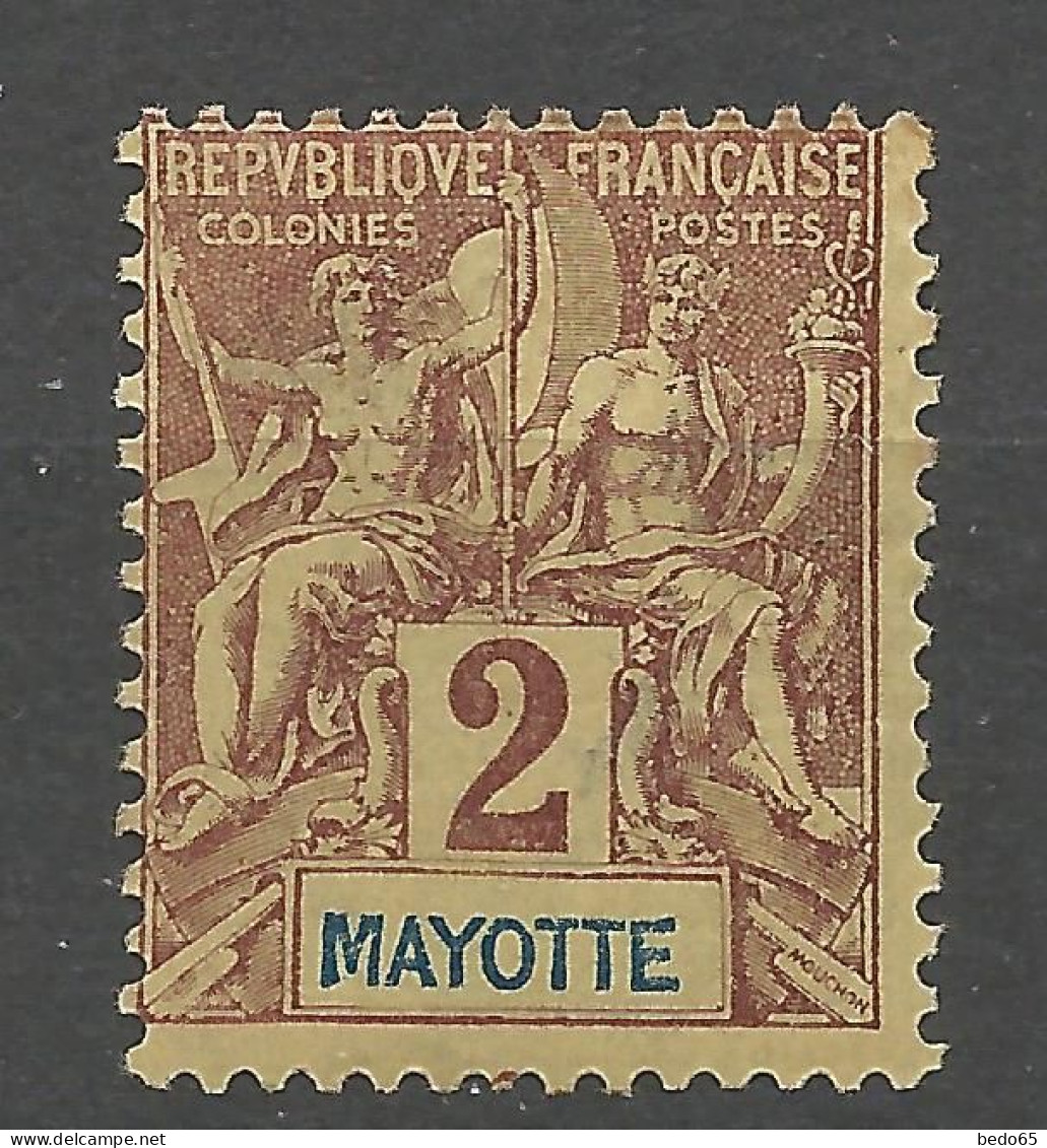 MAYOTTE N° 2 NEUF* TRACE DE CHARNIERE  / Hinge  / MH - Unused Stamps