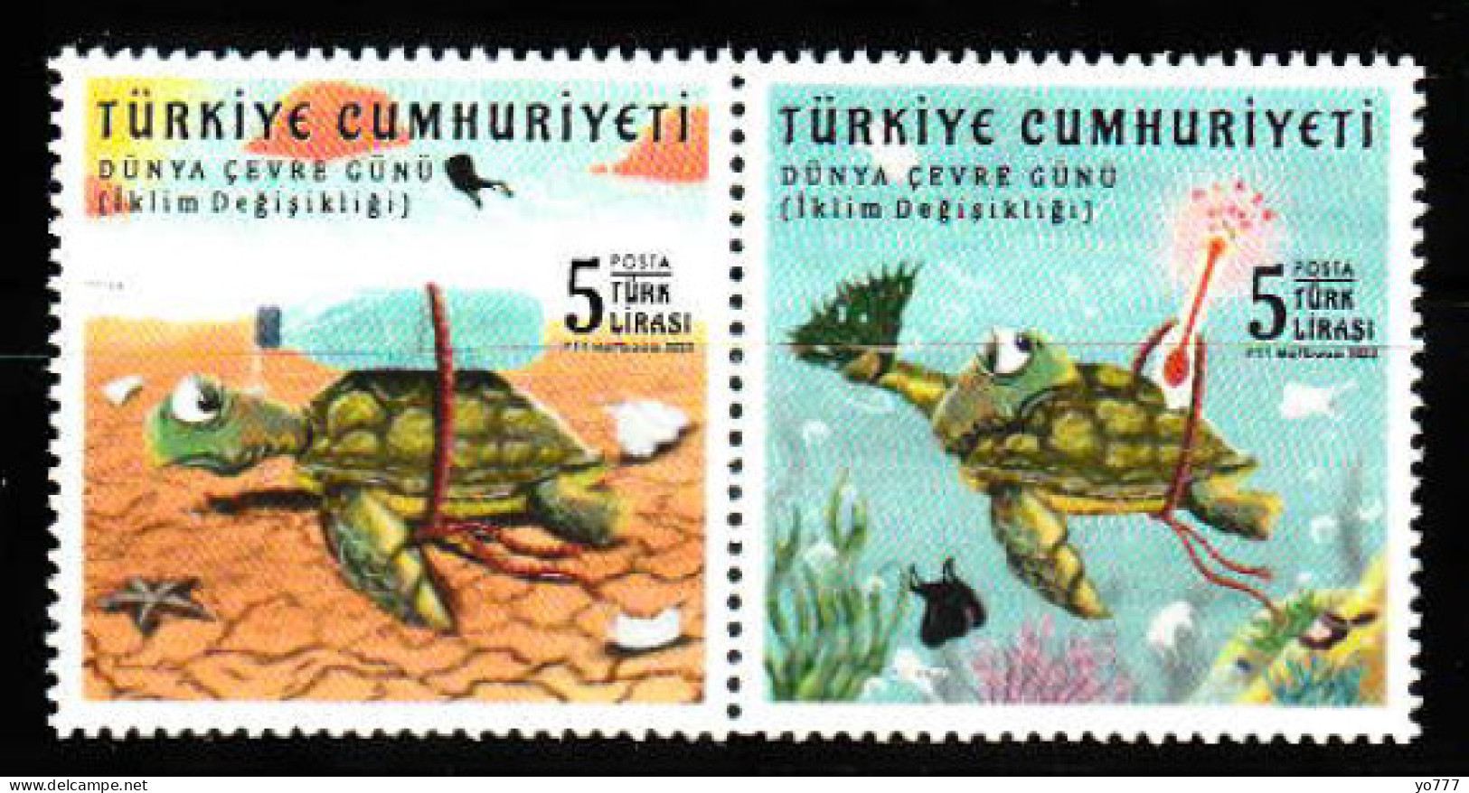 (4597-98) WORLD ENVIRONMENT DAY (CLIMATE CHANGE) Sea ​​turtles MNH** - Nuevos