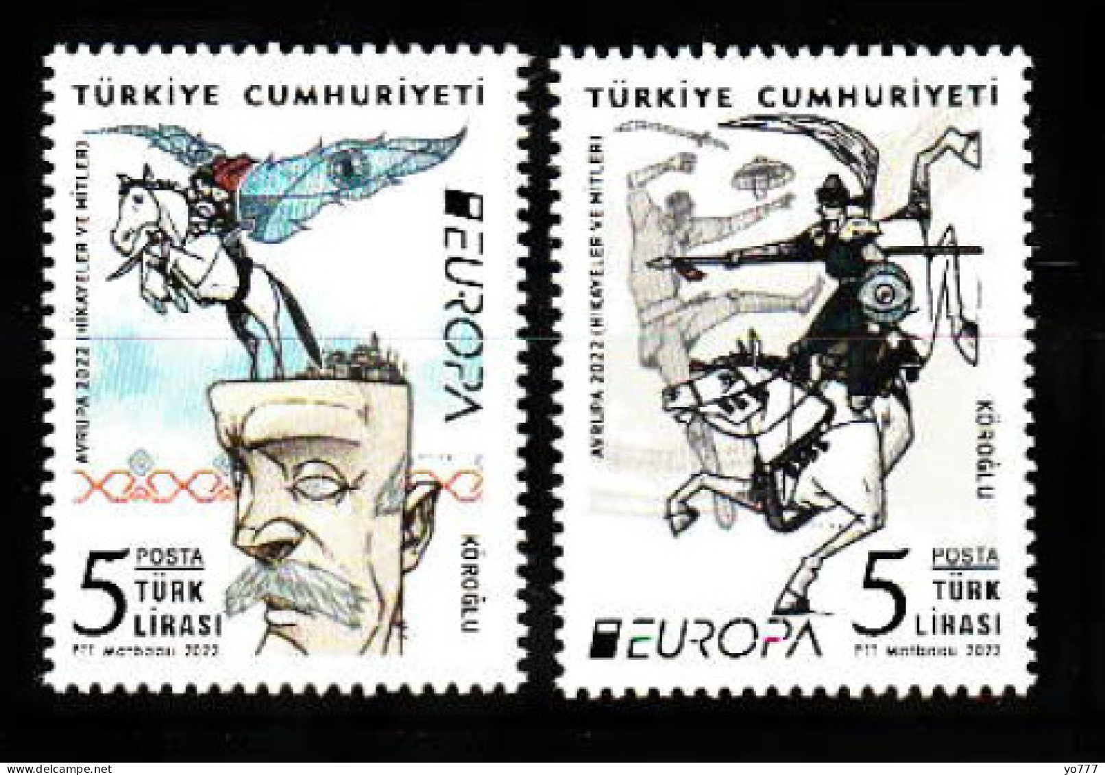 (4593-94) TURKEY EUROPA 2022 (STORIES & MYTHS) MNH** - Nuovi