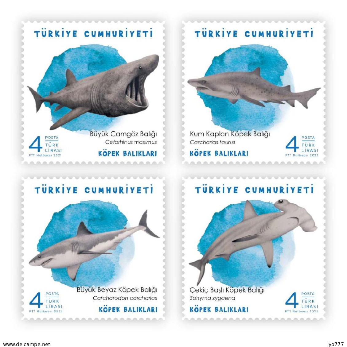 (4581-84) SHARKS 2021 MNH** - Unused Stamps