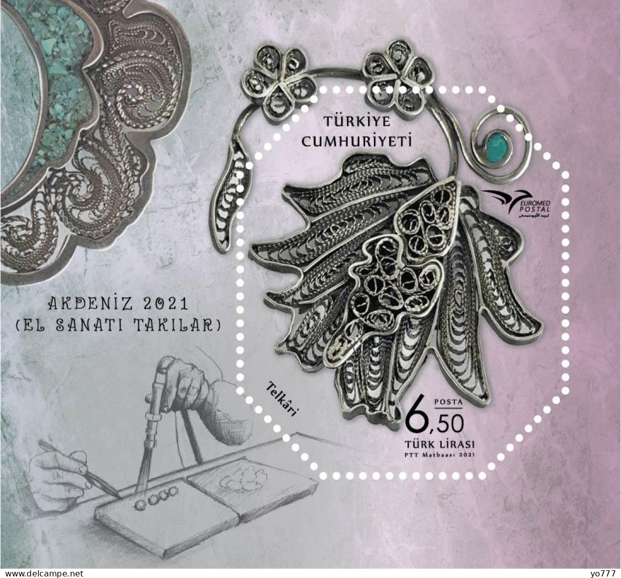 (4572) EUROMED 2021 HANDICRAFT JEWELRY SHEET MNH** - Nuovi