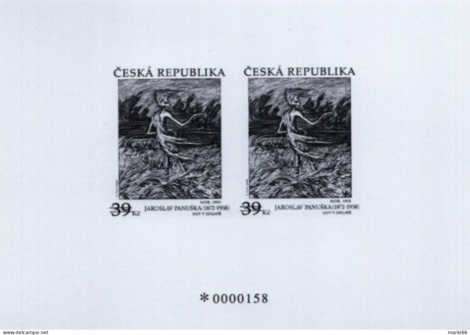 Czech Republic - 2022 - Art On Stamps - Jaroslav Panuska - Plague - Numbered Proof (blackprint) - Lettres & Documents