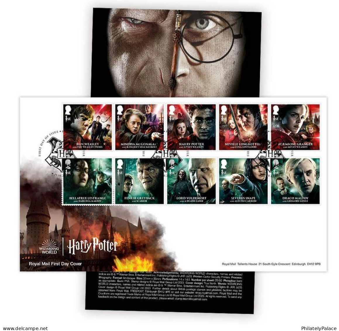 Great Britain GB UK 2023 Harry Potter, Movie,Film,Book, Creatures And Beings, Cover 10v On FDC (**) - Sin Clasificación
