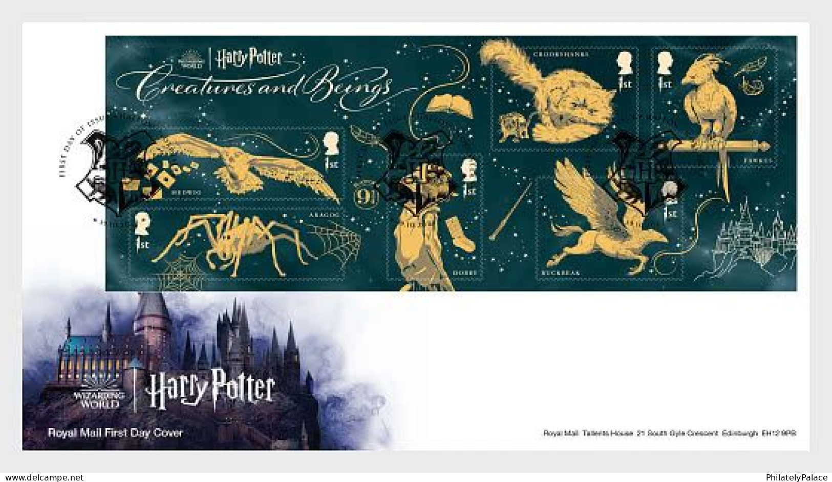 Great Britain GB UK 2023 Harry Potter, Movie,Film,Book,Dobby,Spider,Eagle,Bird,Buckbeak,Cat,Owl, MS FDC (**) - Ohne Zuordnung