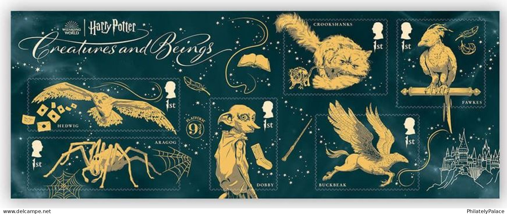 Great Britain GB UK 2023 Harry Potter, Movie,Film,Book,Dobby,Spider,Eagle,Bird,Buckbeak,Cat,Owl, MS FDC (**) - Non Classés