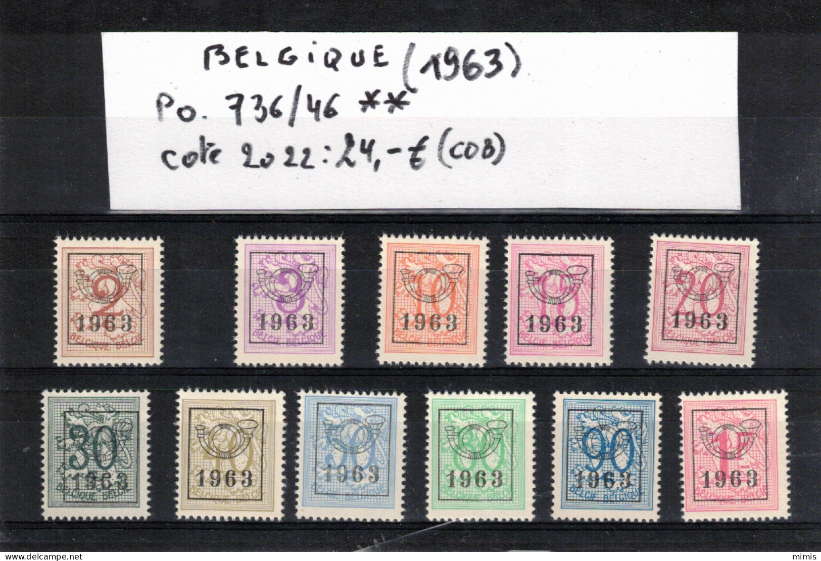 BELGIQUE 1963   Préoblitérés Neufs - Typo Precancels 1951-80 (Figure On Lion)