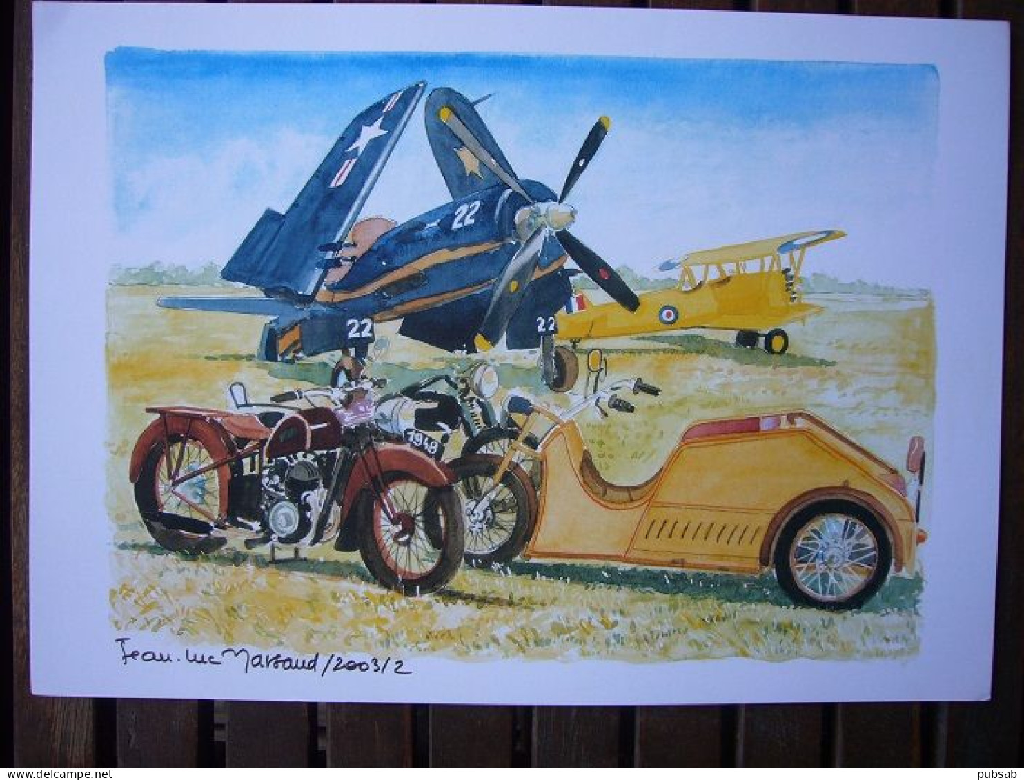 Avion / Airplane / US AIR FORCE / Vought F4U Corsair / Size : 21X30cm / Jean-Luc Massaud 2003/02 - Carteles