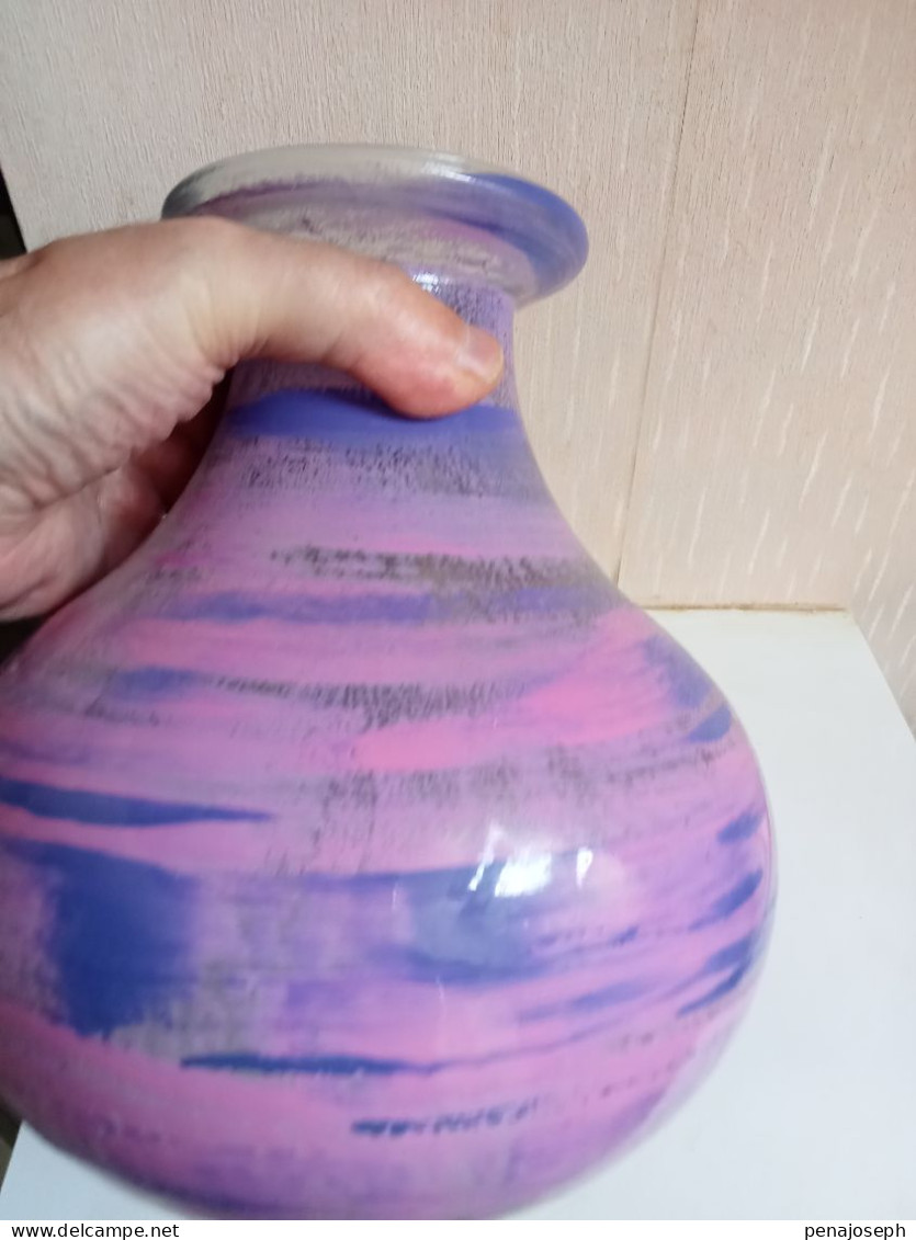 vase ancien en verre hauteur 22 cm diamètre 20 cm