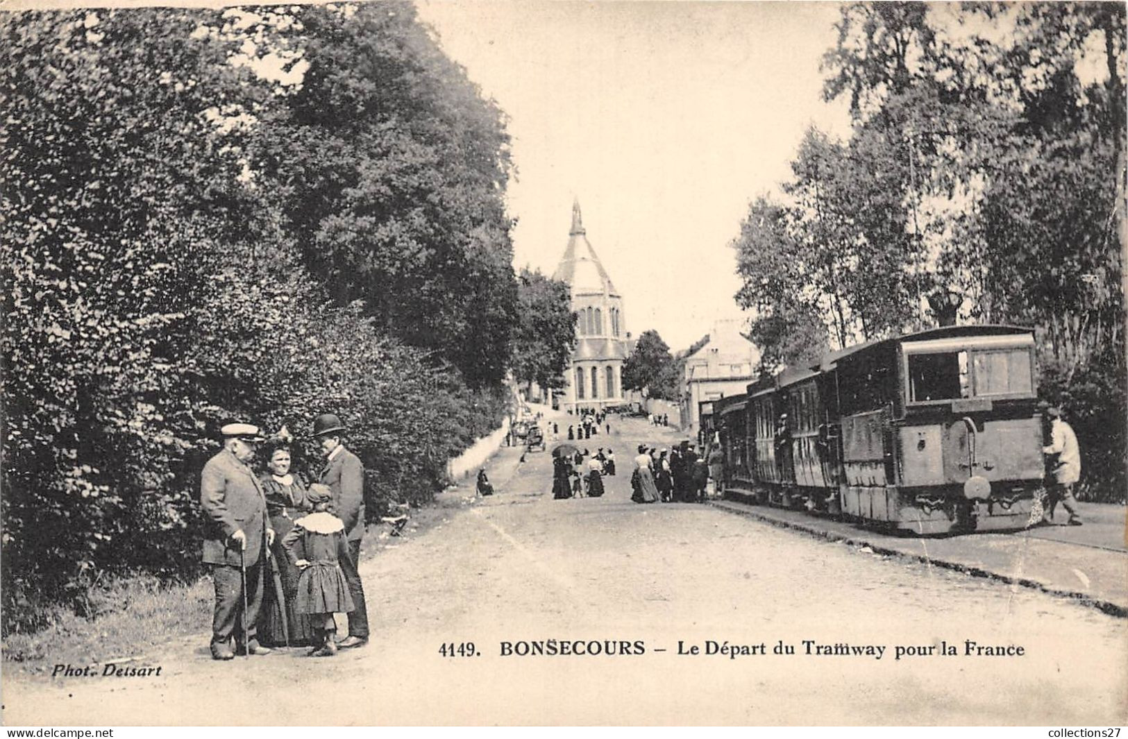 76-BONSECOURS- LE DEPART DU TRAMWAYS POUR LA FRANCE - Bonsecours