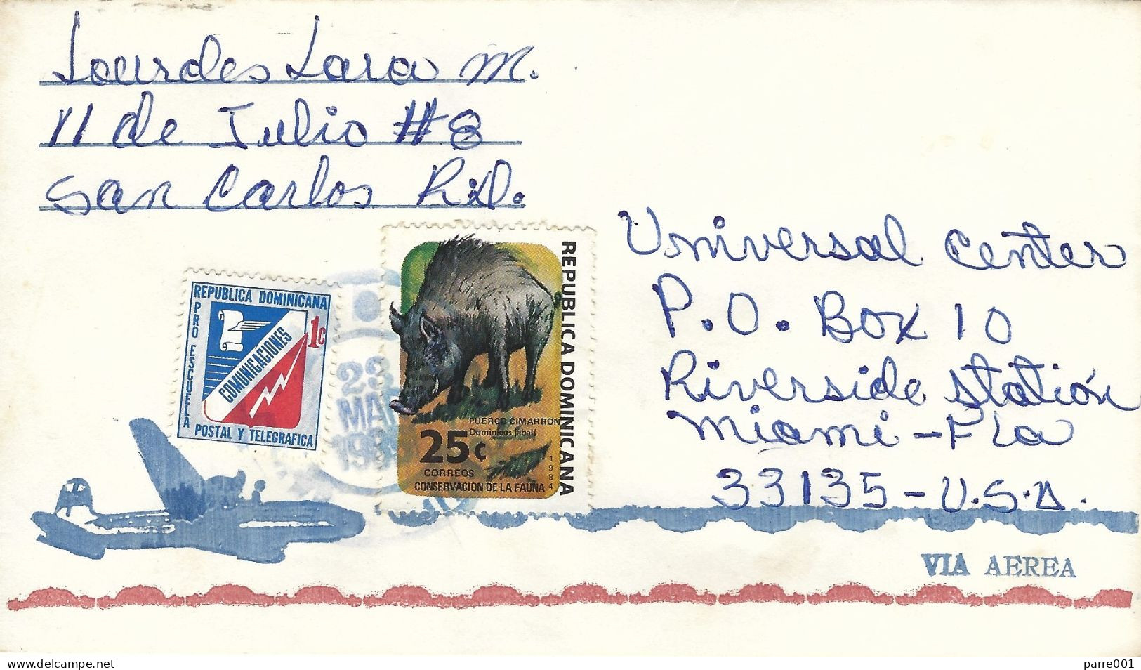 Dominican Republic Dominicana 1985 San Carlos Wild Boar Cover - Game