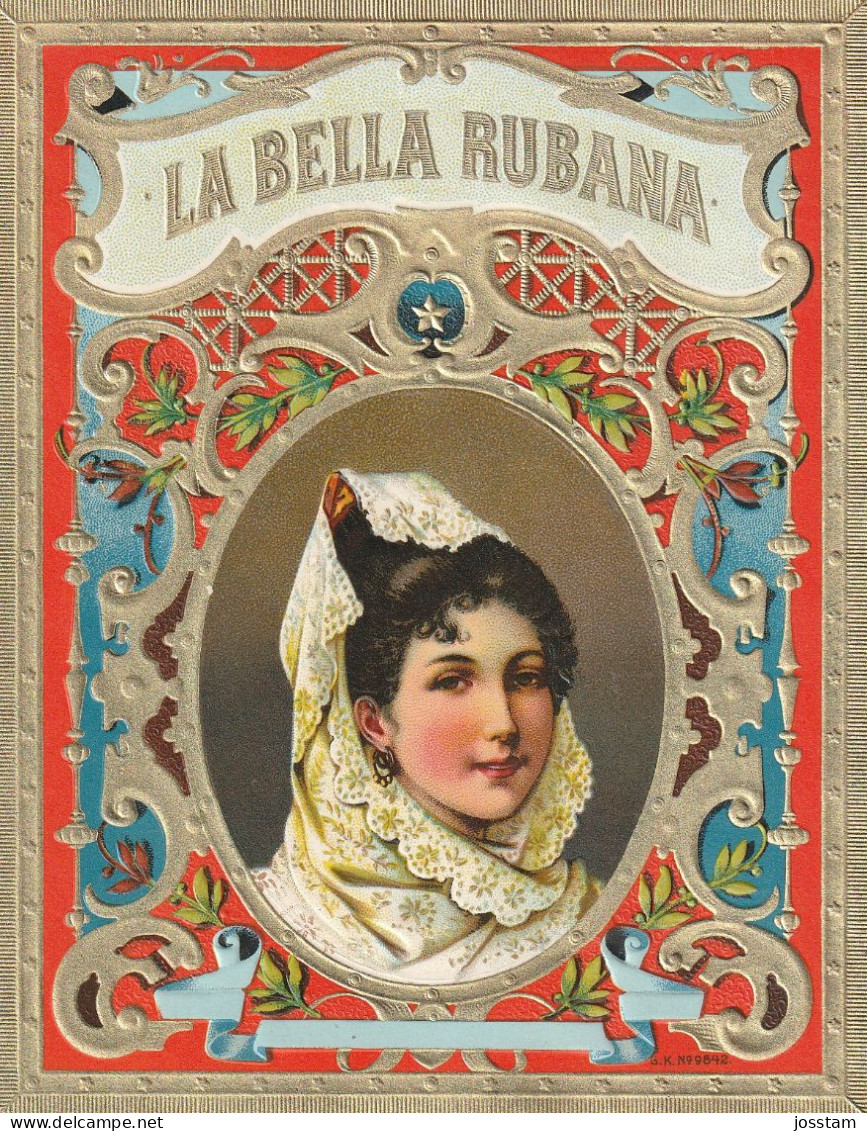 Cigar Label  No 55  ,la Bella Rubana    Sigarenbanden Vitolas , - Etiquetas