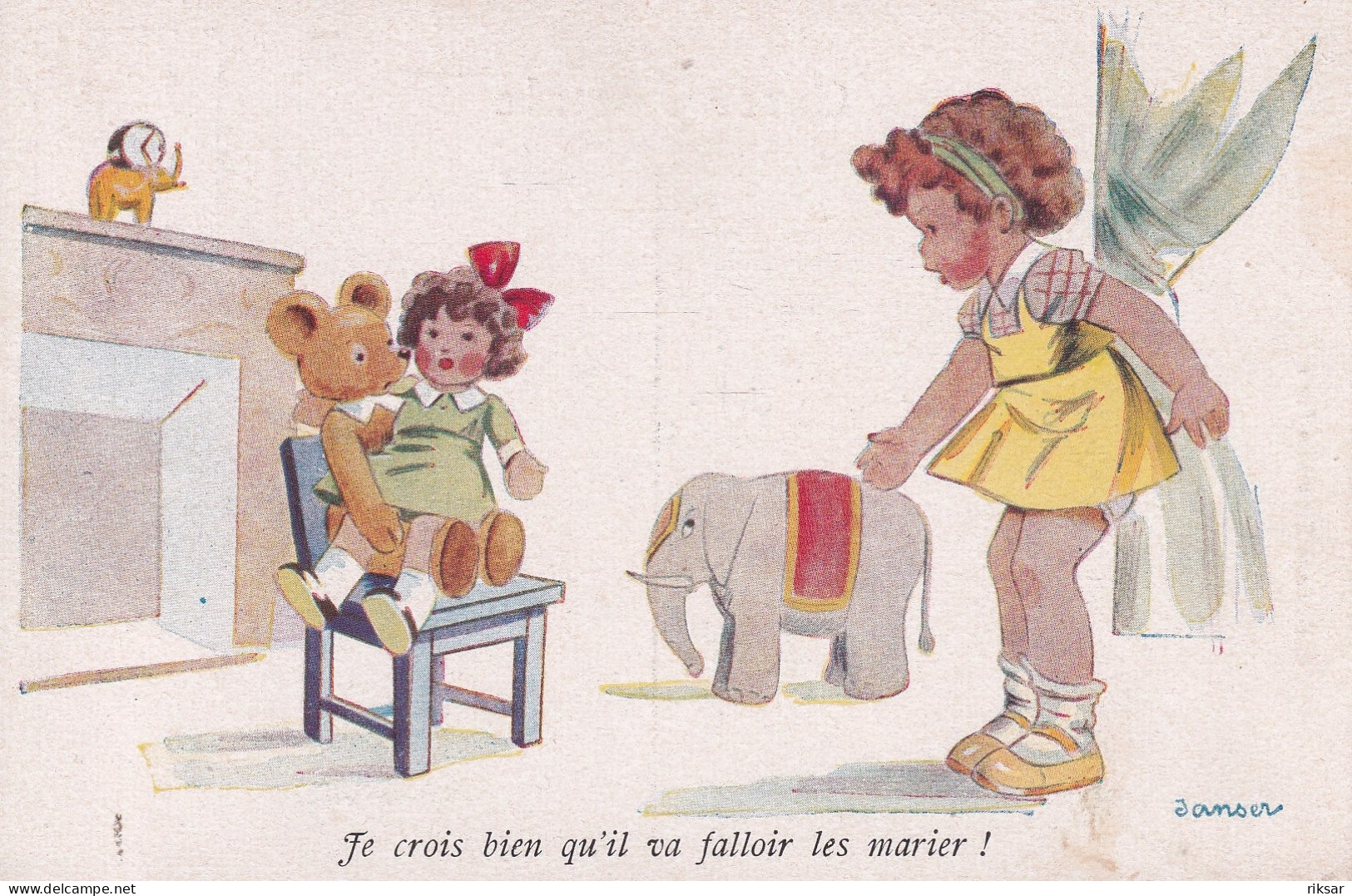 ILLUSTRATEUR(JANSER) ELEPHANT(POUPEE) - Janser