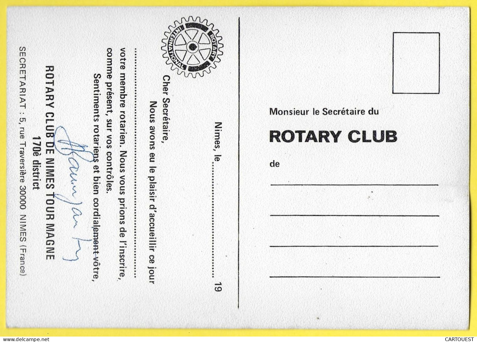 CONVENTION ROTARY INTERNATIONAL 1976  NIMES TOUR MAGNE 170 District - Réceptions