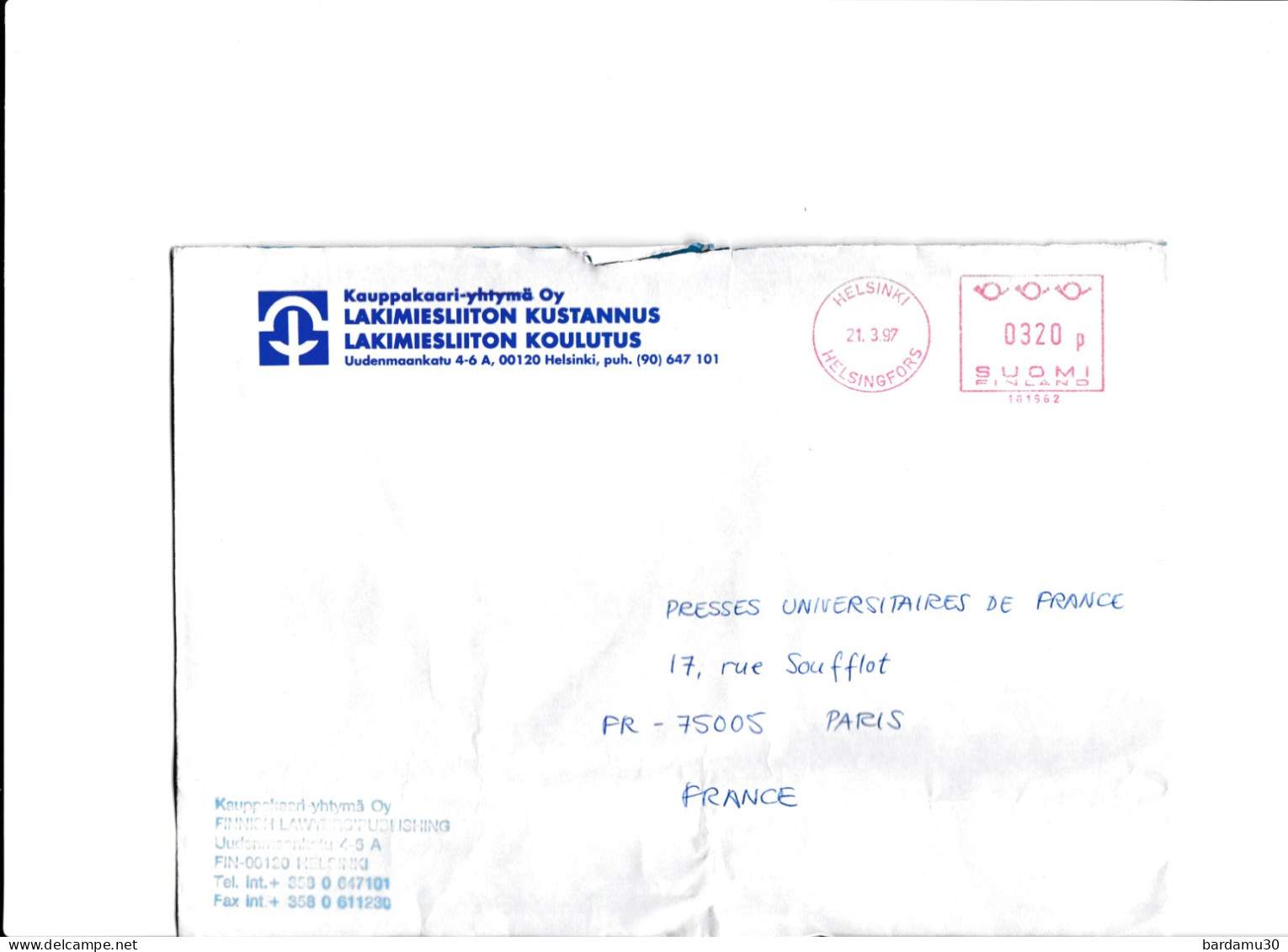 Finlande - Ema - Storia Postale