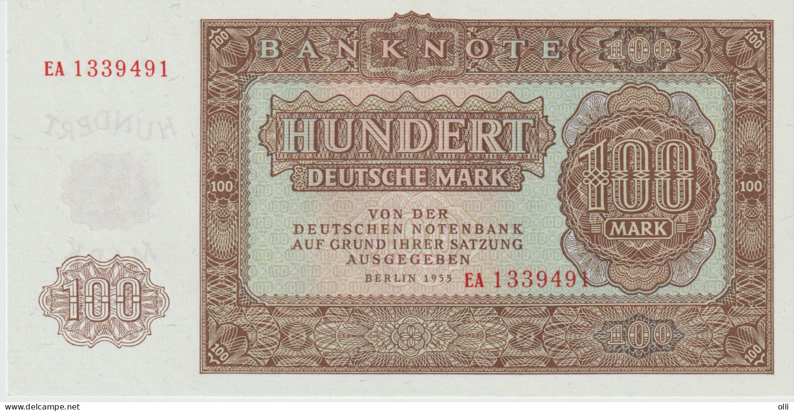 German Democratic Republic 100 Mark, P-21 (1955) - UNC - 100 Mark