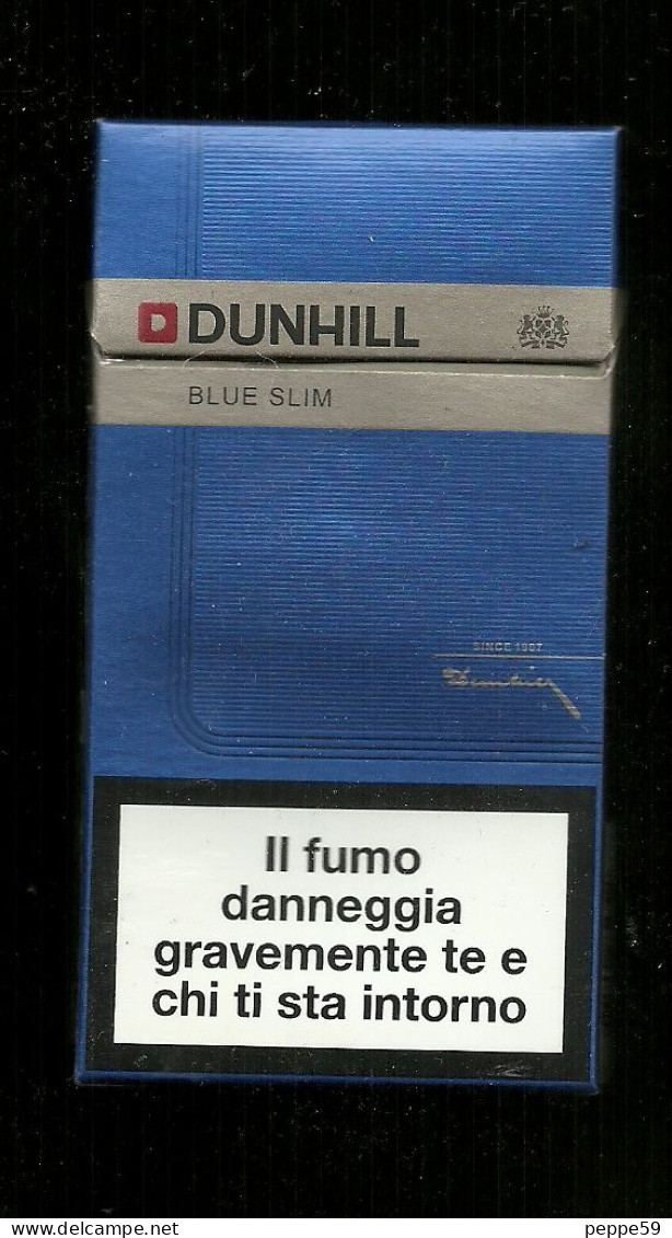 Tabacco Pacchetto Di Sigarette Italia - Dunhill Blu Slim 03 Da 20 Pezzi ( Vuoto ) - Estuches Para Cigarrillos (vacios)