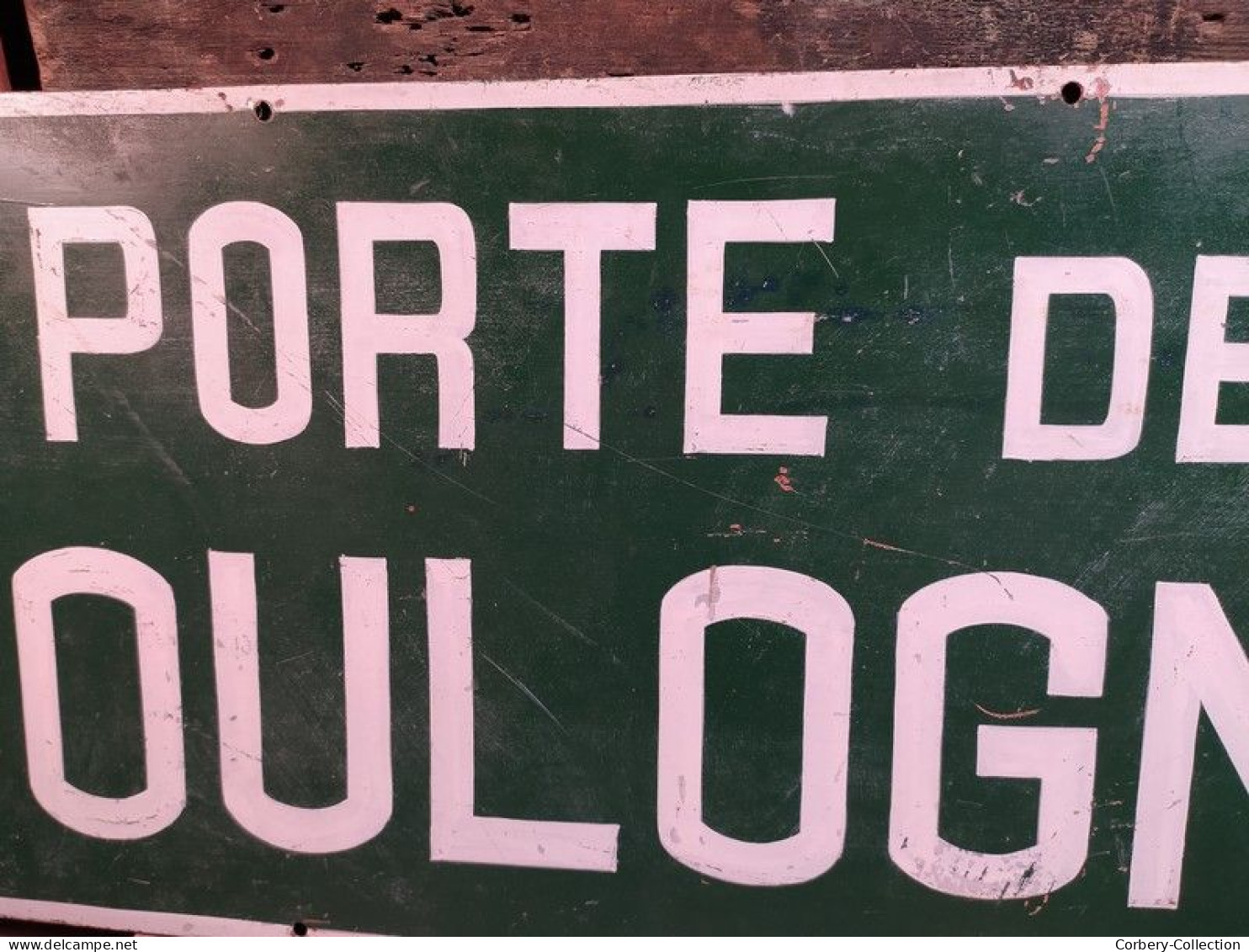 Ancien Panneau Plaque Tôle " Porte de Boulogne ". Plaque de rue-Plaque de Métro-Paris.Enseignes.