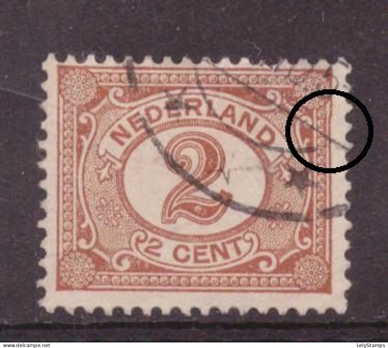 Nederland / Niederlande / Pays Bas NVPH 54 PM Plaatfout Plate Error Used (1899) - Abarten Und Kuriositäten