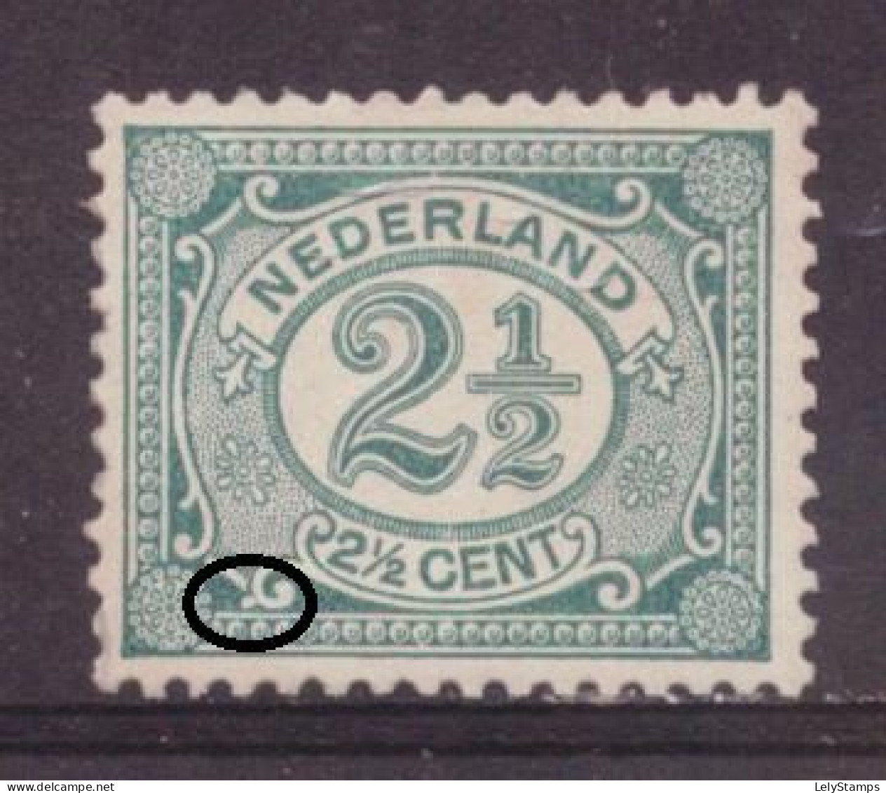 Nederland / Niederlande / Pays Bas NVPH 55 P1 Plaatfout Plate Error MNH ** (1899) - Variétés Et Curiosités