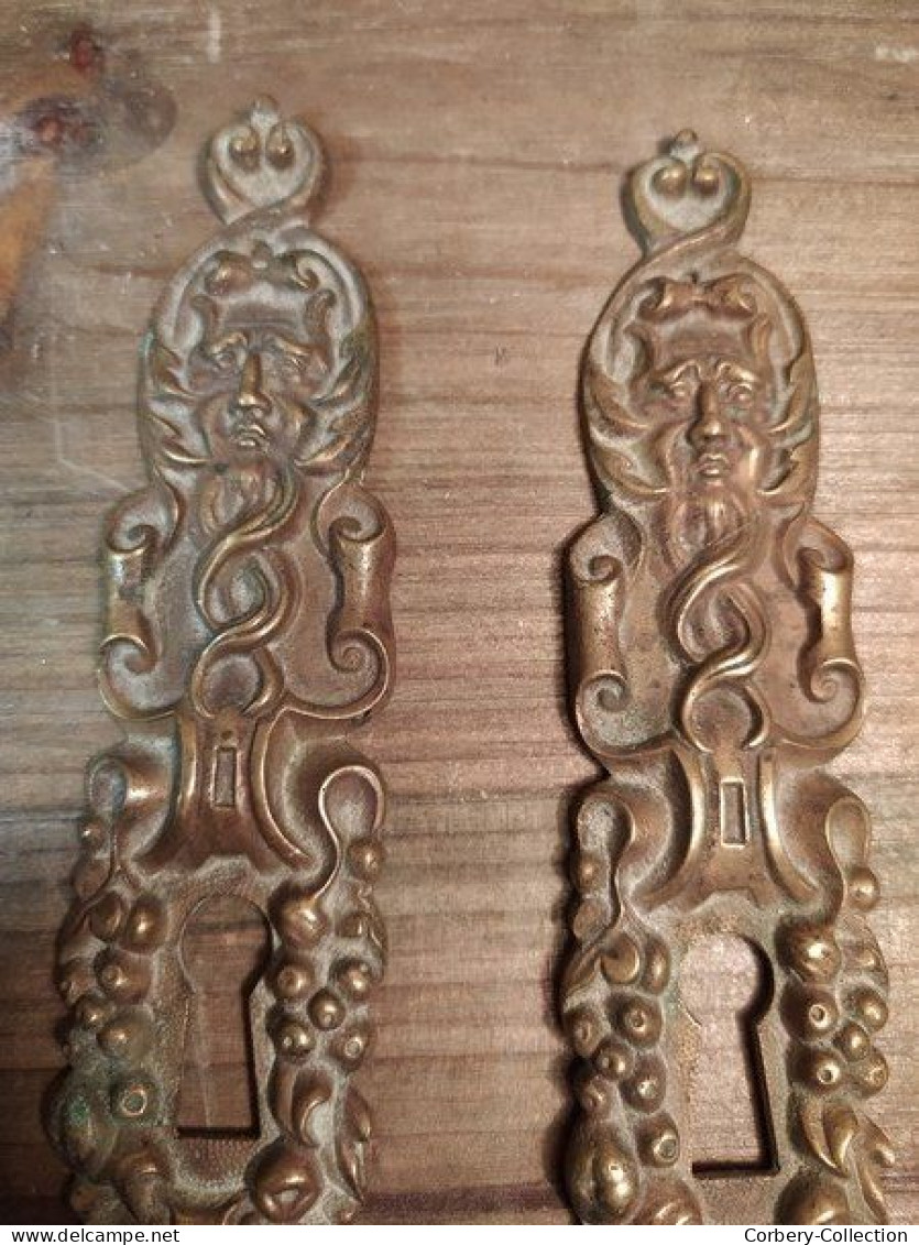 Anciens Ornements Bronze Serrures Porte Ornementation Meuble Style Renaissance / French Bronze