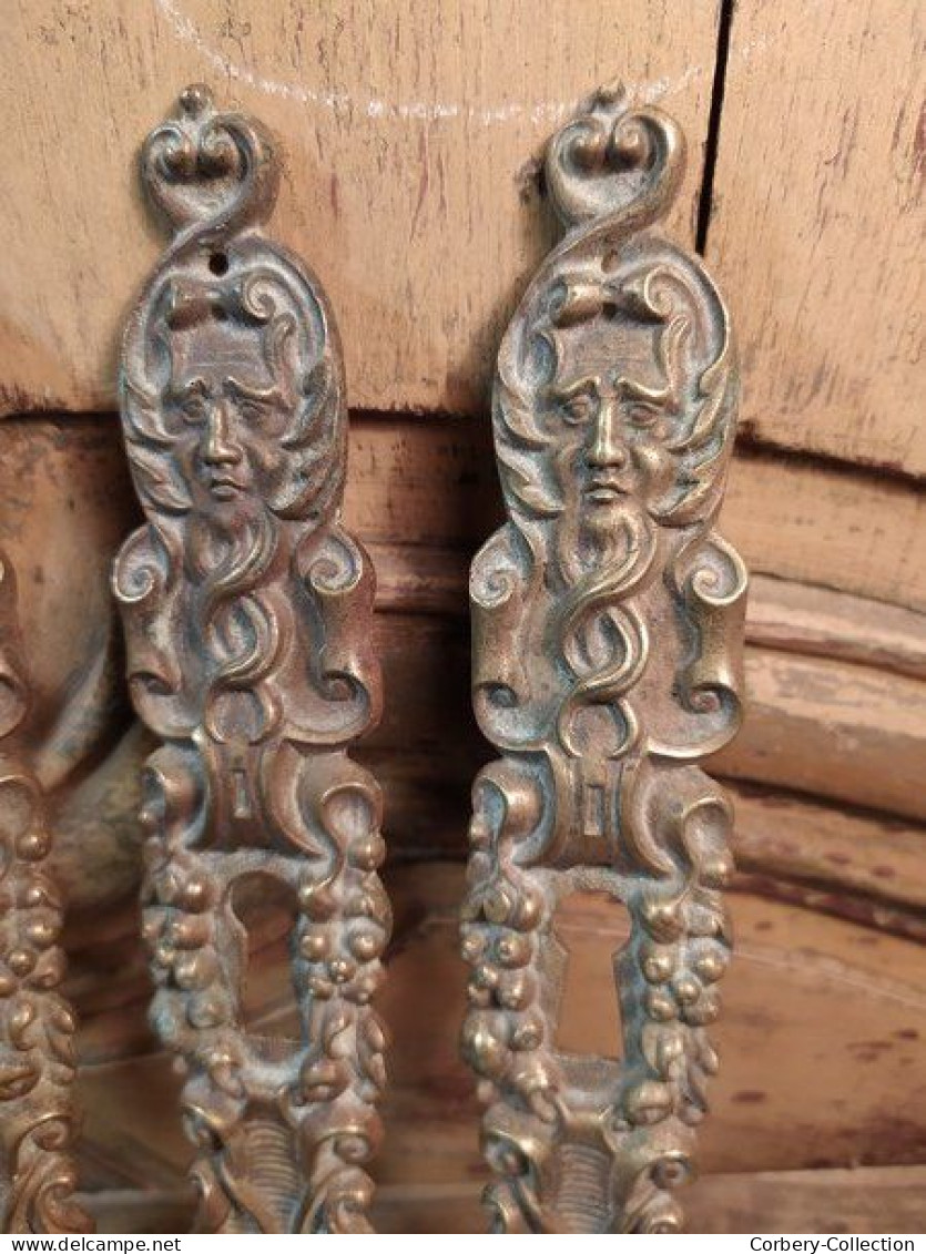 Anciens Ornements Bronze Serrures Porte Ornementation Meuble Style Renaissance / French Bronze