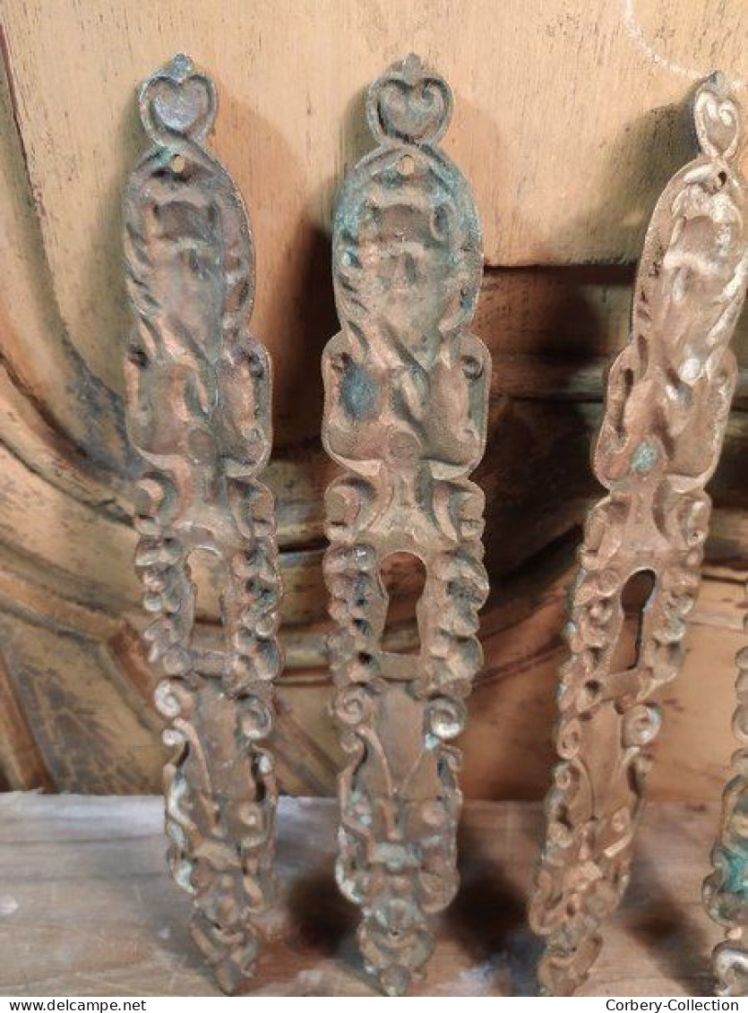 Anciens Ornements Bronze Serrures Porte Ornementation Meuble Style Renaissance / French Bronze