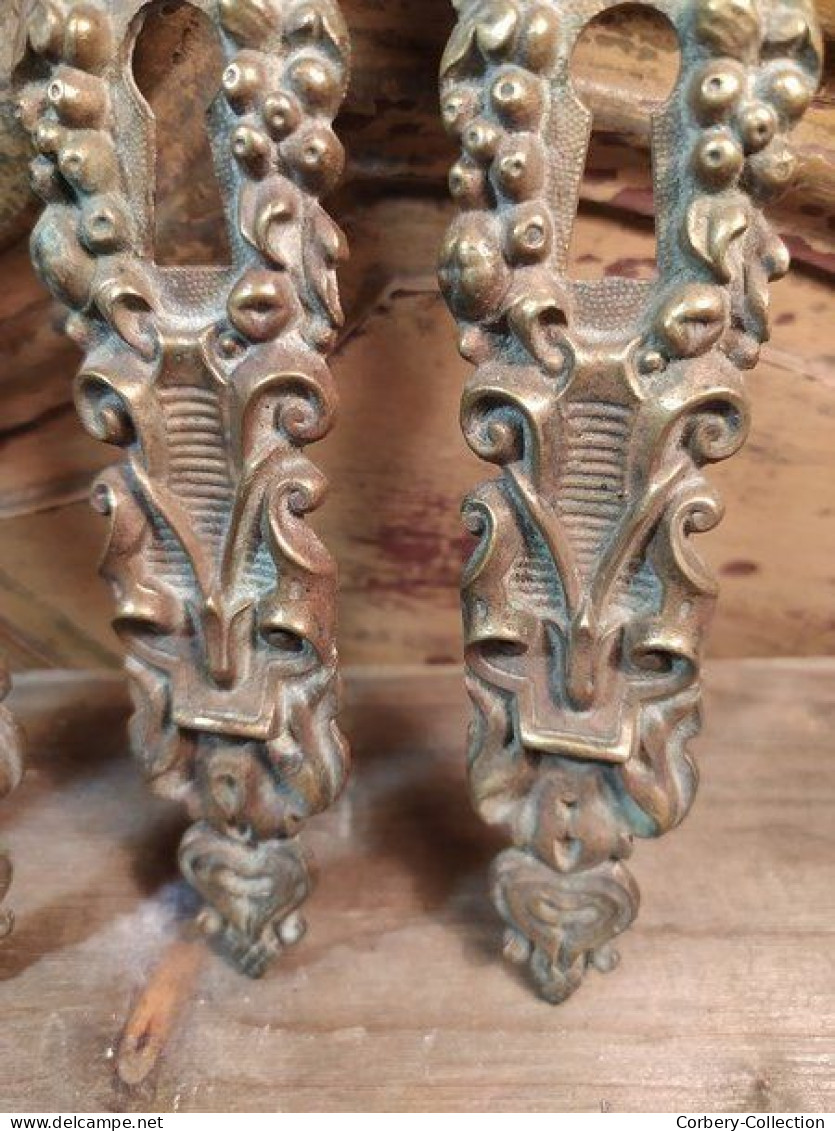 Anciens Ornements Bronze Serrures Porte Ornementation Meuble Style Renaissance / French Bronze