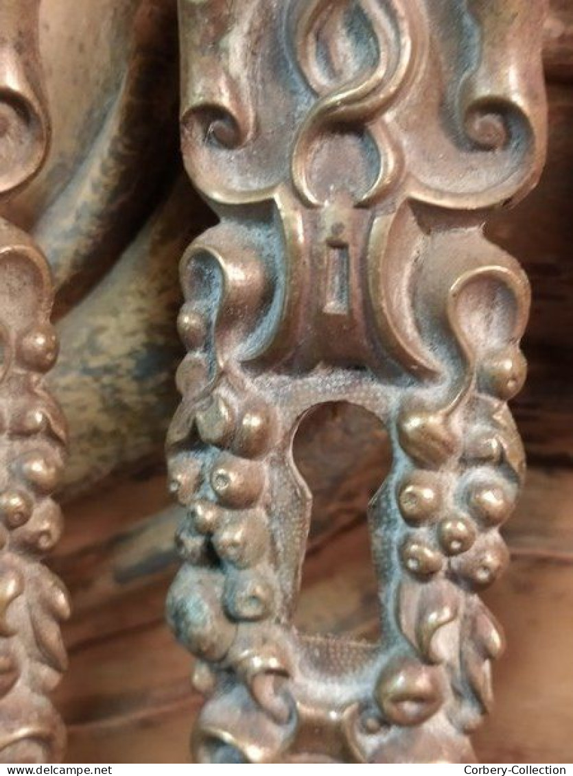 Anciens Ornements Bronze Serrures Porte Ornementation Meuble Style Renaissance / French Bronze