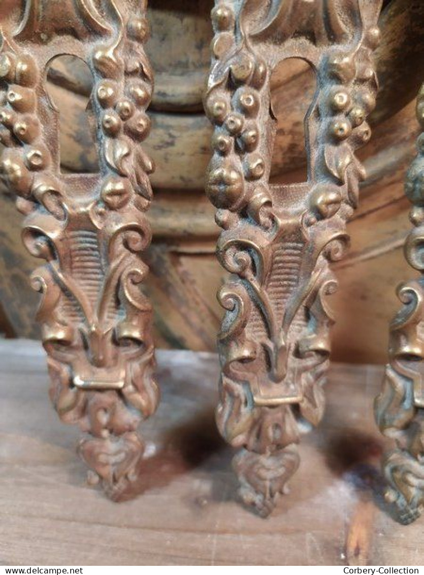 Anciens Ornements Bronze Serrures Porte Ornementation Meuble Style Renaissance / French Bronze