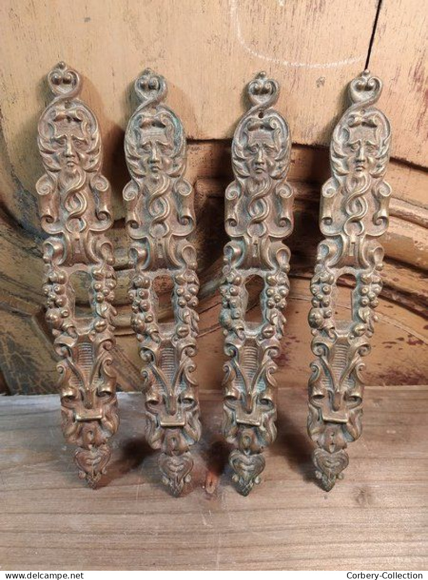 Anciens Ornements Bronze Serrures Porte Ornementation Meuble Style Renaissance / French Bronze